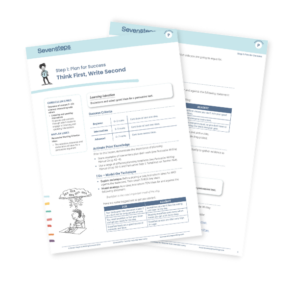 Persuasive lesson plans and activities